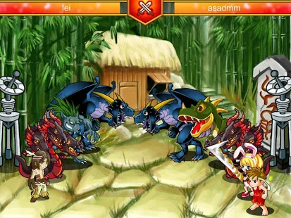 Original Avatar Fight arena battle featuring dragons and two teams